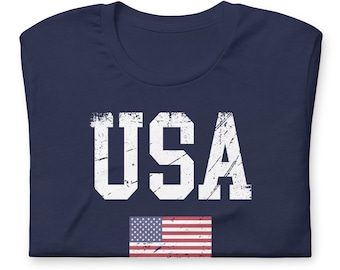 USA Flag Unisex T-shirt Distressed