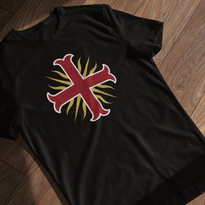 Cross Shirt | Deus Vult Shirt | Cross with Rays | Crusader Cross Shirt | Knights Templar Shirt | Medieval Cross | Catholic Shirt | Unisex T