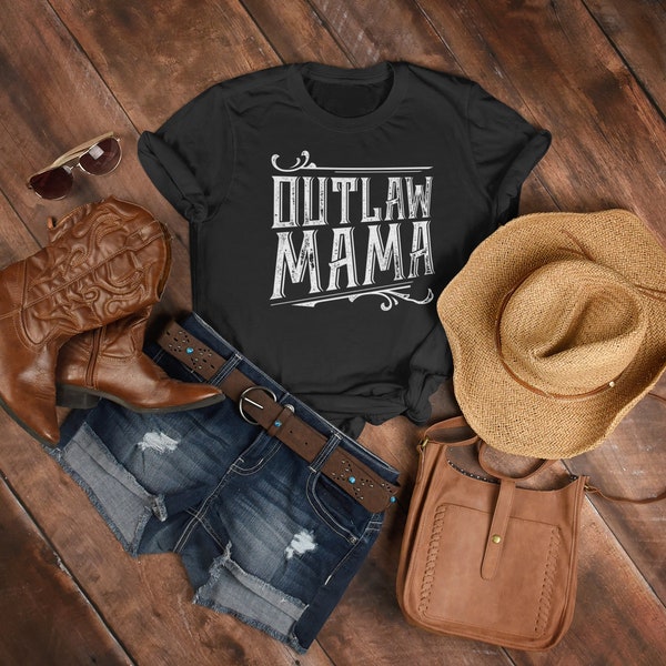 Outlaw T-Shirt, Outlaw Country Shirt, Outlaw Woman Shirt, Outlaw Mama Tshirt, Distressed Western Retro Unisex TeeUnisex t-shirt