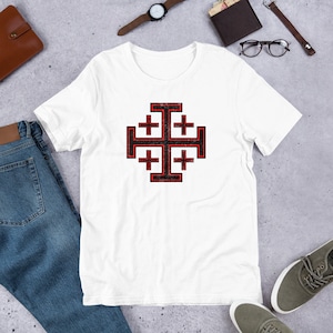 Deus Vult Jerusalem Cross Short-Sleeve T-Shirt Unisex