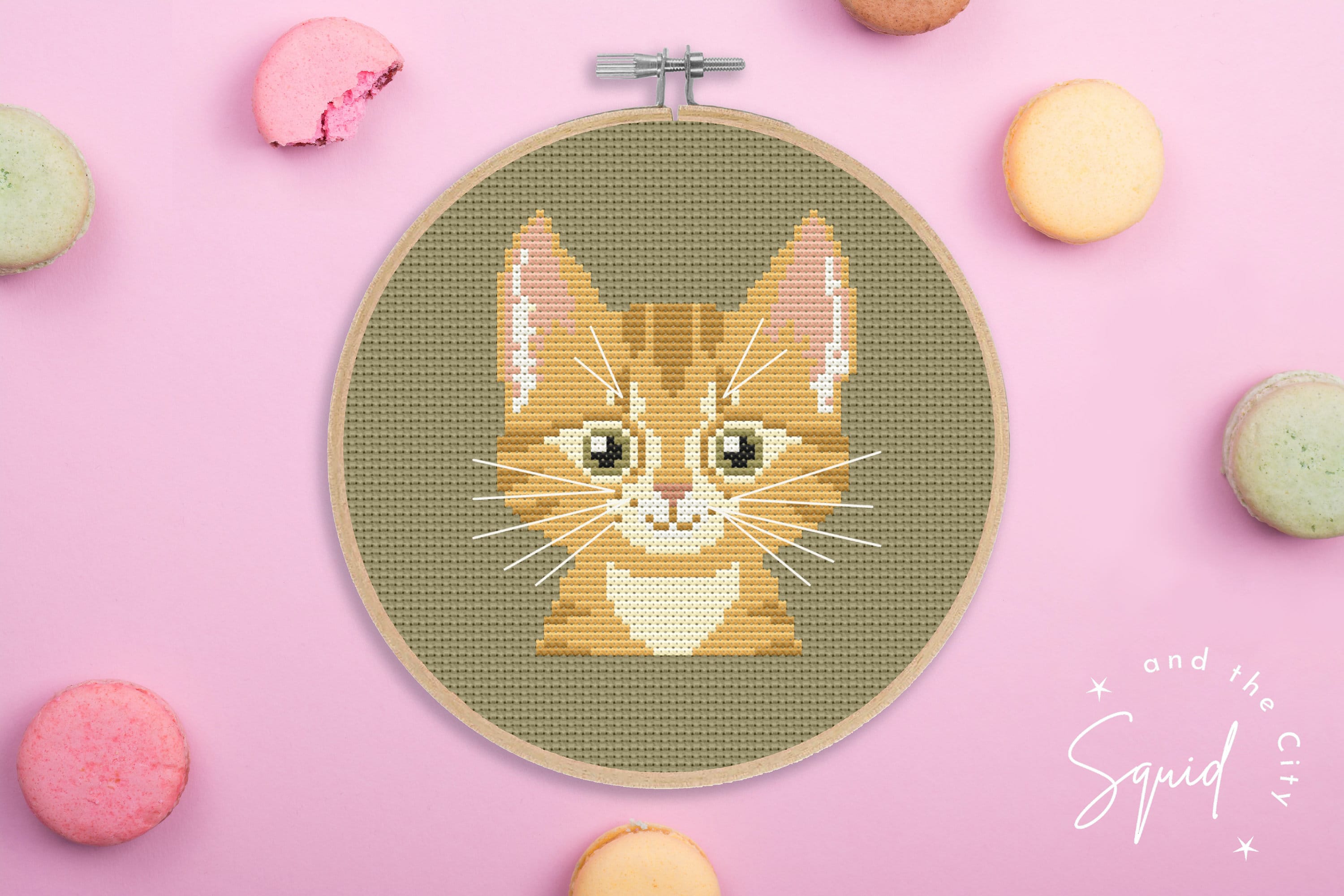Tabby Cat Orange Cross Stitch Pattern ~Instant Download PDF~