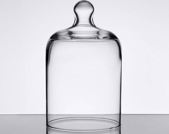 Diameter 9CM FUKEA Clear Glass Bell Jar Cloche Domes Height 15CM Christmas Decorations Flower Display Case Cover Stand Dome with Wood Base