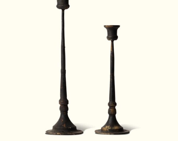 Rustic Dinner Candlestick Holders ( X 2 Different Sizes) - Etsy