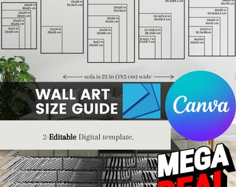 Wall Art Size Guide: Printable Ratio Chart (Canva Editable, Digital Download)