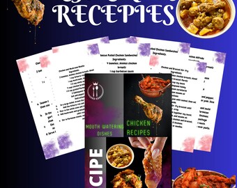 A Chicken Recipes|Pdf e-book,cook book delicious|Savory Delights A Collection of  Irresistible Chicken Recipes|Resell rights