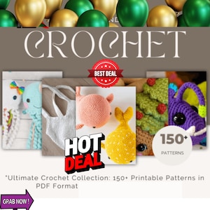 150+ Ultimate Crochet Collection | Printable crochet Patterns in PDF Format| Crochet Pattern Collections Bundel|top selling item 2024