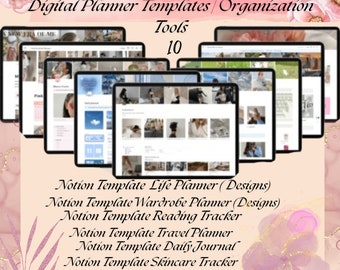 Ultimate 10 Notion Template Bundle | Digital Planner Templates |Project organisation improve your productivity|PLR|Resell rights