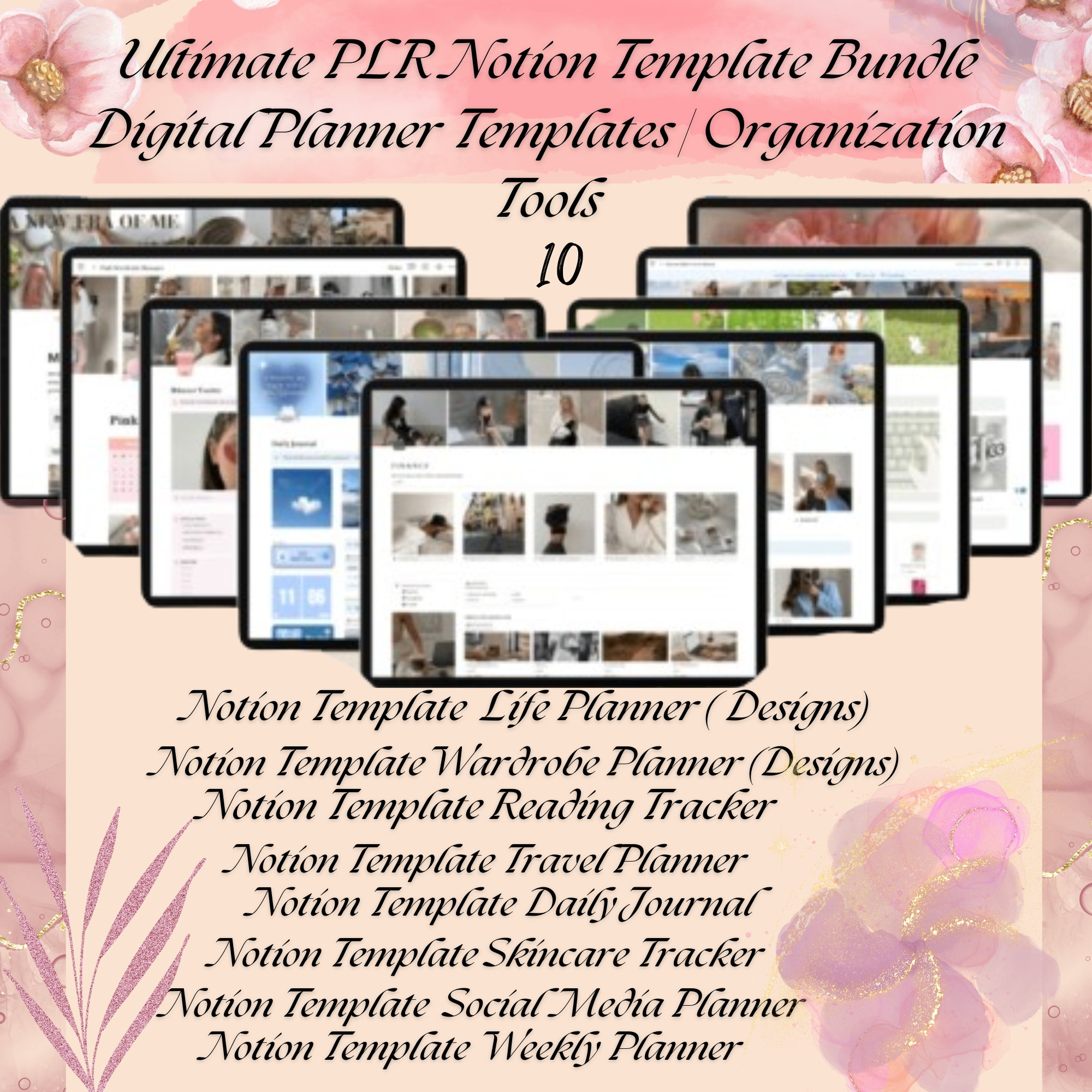 Ultimate 10 Notion Template Bundle | Digital Planner Templates |project ...