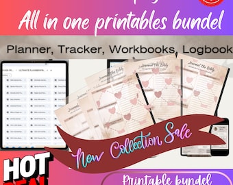 Ultimate planner, Journal, Workbook, Tracker printable bundel|Digital download only
