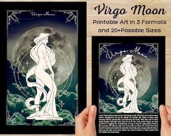Virgo Moon Art Prints | Zodiac Astrology Set (Digital Download)