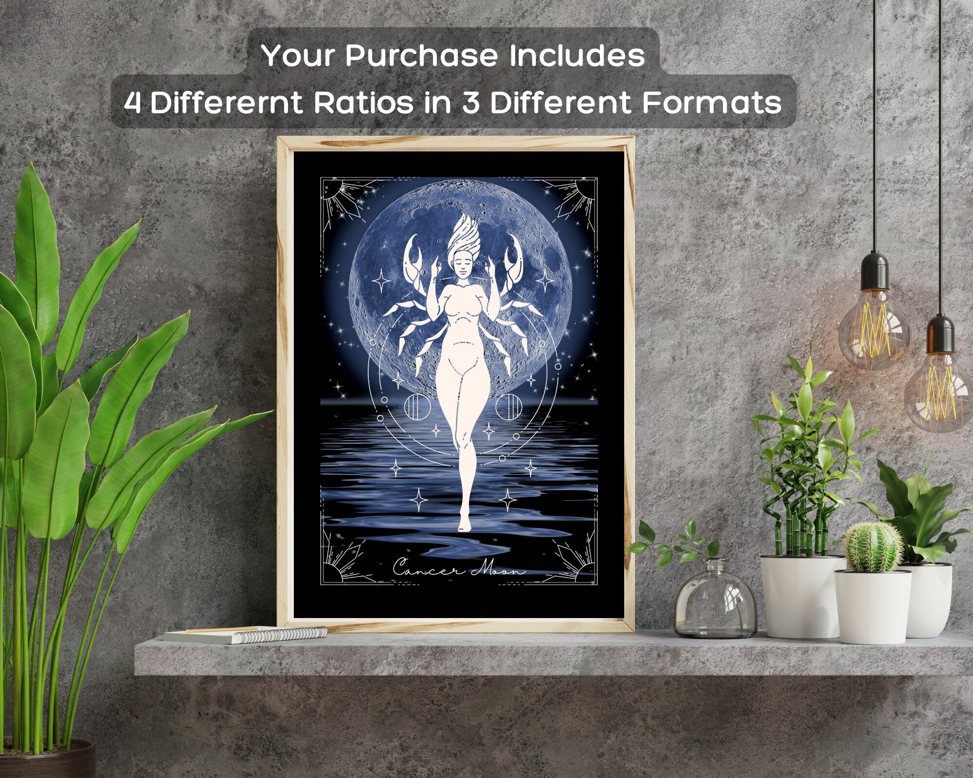 Cancer Moon Art Prints | Cancer Artwork With Moon Sign Description ...