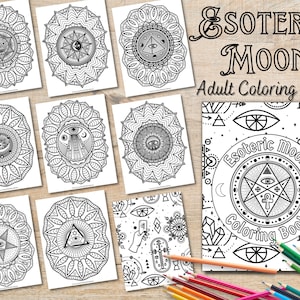 Witchy Coloring Book Pages | Astrology Coloring Book Printable | Mystical Adult Coloring Book PDF | Occult Printable Coloring Book