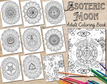 Witchy Coloring Book Pages | Mystical & Occult Designs (PDF)