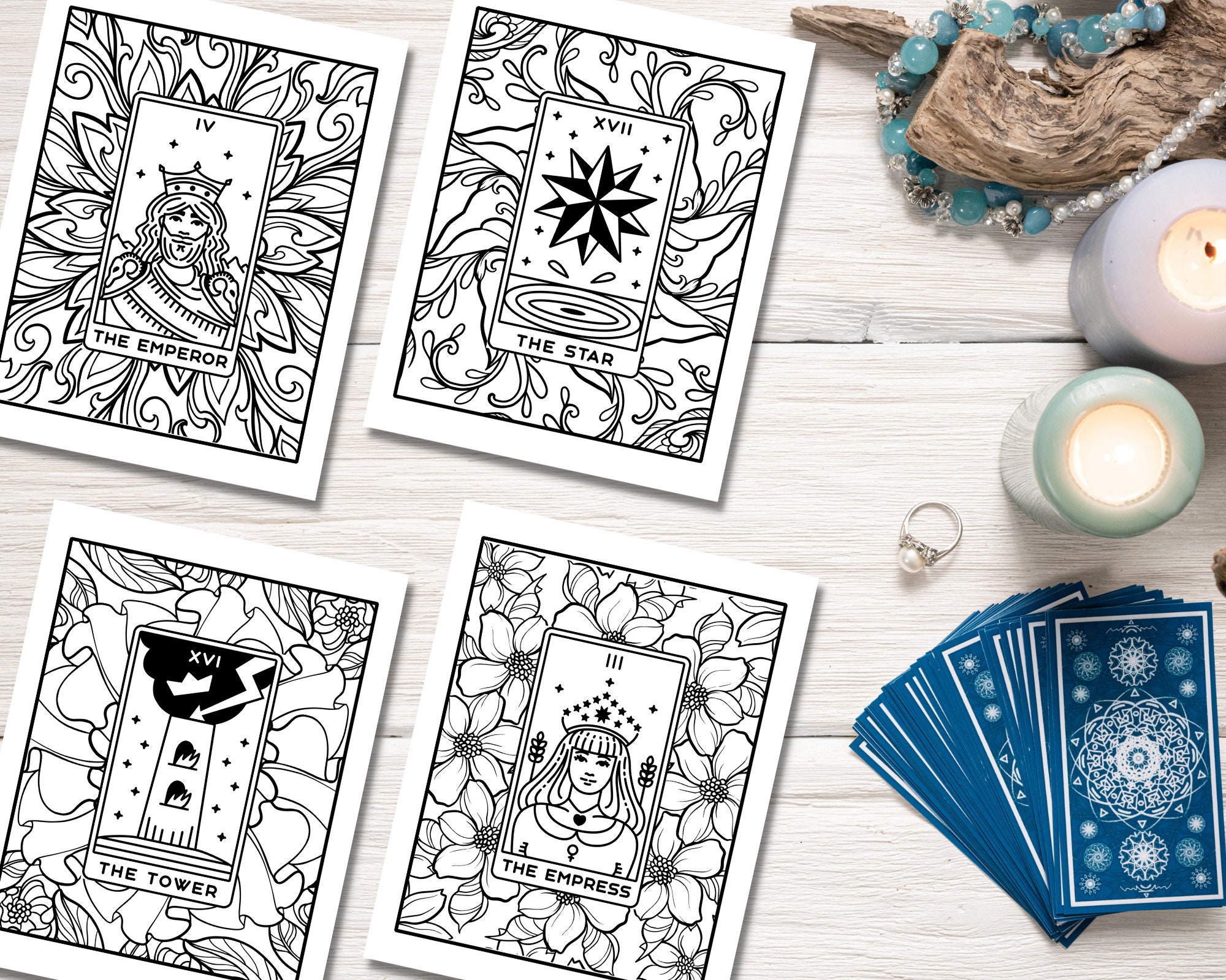 Tarot Card Coloring Book Major Arcana Printable Witchy Etsy Australia