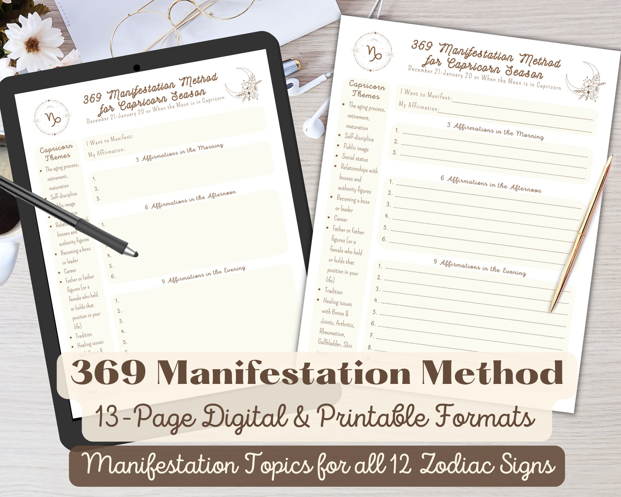 369 manifest journal for all zodiac signs 369 manifestation etsy