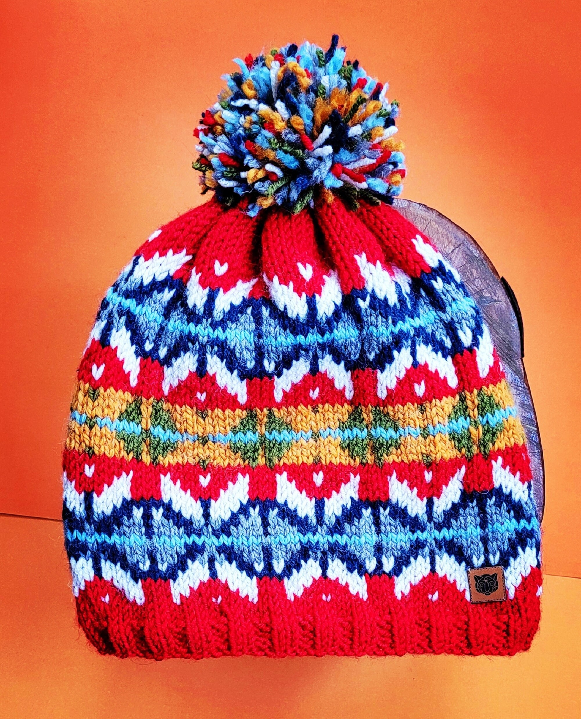 Hand Knitted Fair Isle Beanie and Fingerless Gloves Set - Etsy