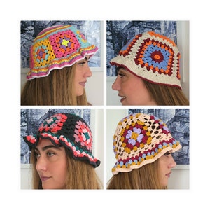 Bob d'été au crochet | Bonnet carré en coton pour grand-mère | Bob en tricot personnalisé | Bob tendance fait main | Chapeau de soleil au crochet | Chapeau de fête