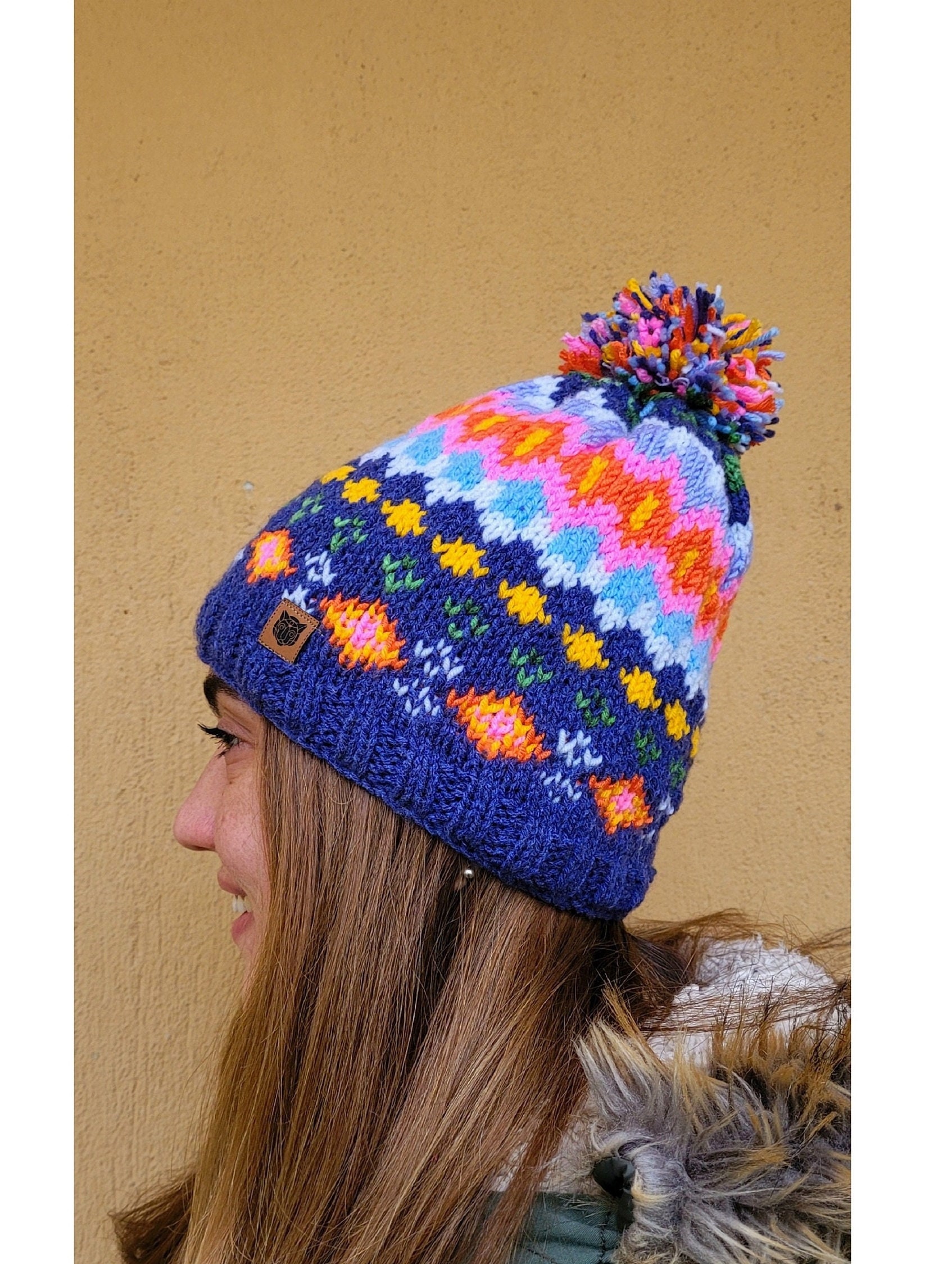 素敵でユニークな Color Multi 80s Border Cap Knit ニットキャップ