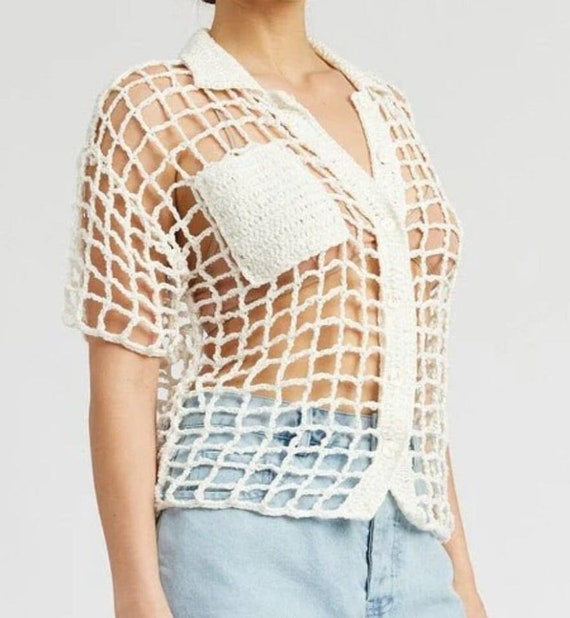 fishnet blouse