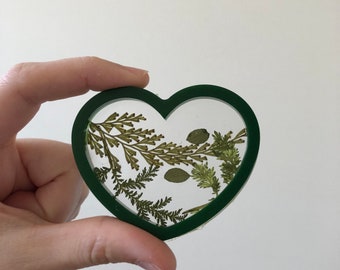 Ring tray trinket real leaves green heart cute display