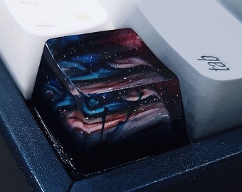 Epoxy Resin Artisan Keycap, Custom keycaps, Interstellar Galaxy Keycap, OEM SA Keycaps, Mechanical Keyboard Esc Shift Spacebar Keycap