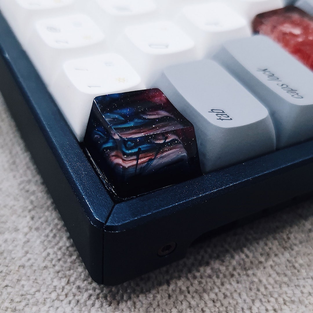 Epoxy Resin Artisan Keycap, Custom Keycaps, Interstellar Galaxy Keycap