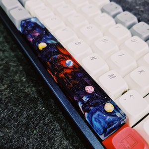 Space Artisan Keycap, Custom keycaps, Interstellar Galaxy Planet Keycap, OEM Keycaps, Mechanical Keyboard Shift Spacebar Esc Keycap