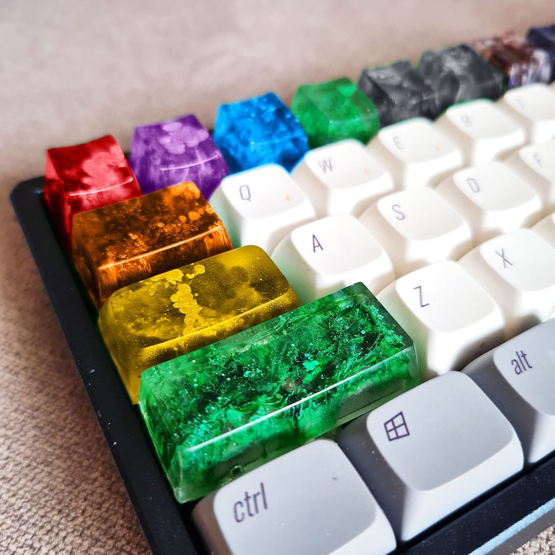 Epoxy Resin Artisan Keycap Custom Keycaps Botanical Keycaps Etsy
