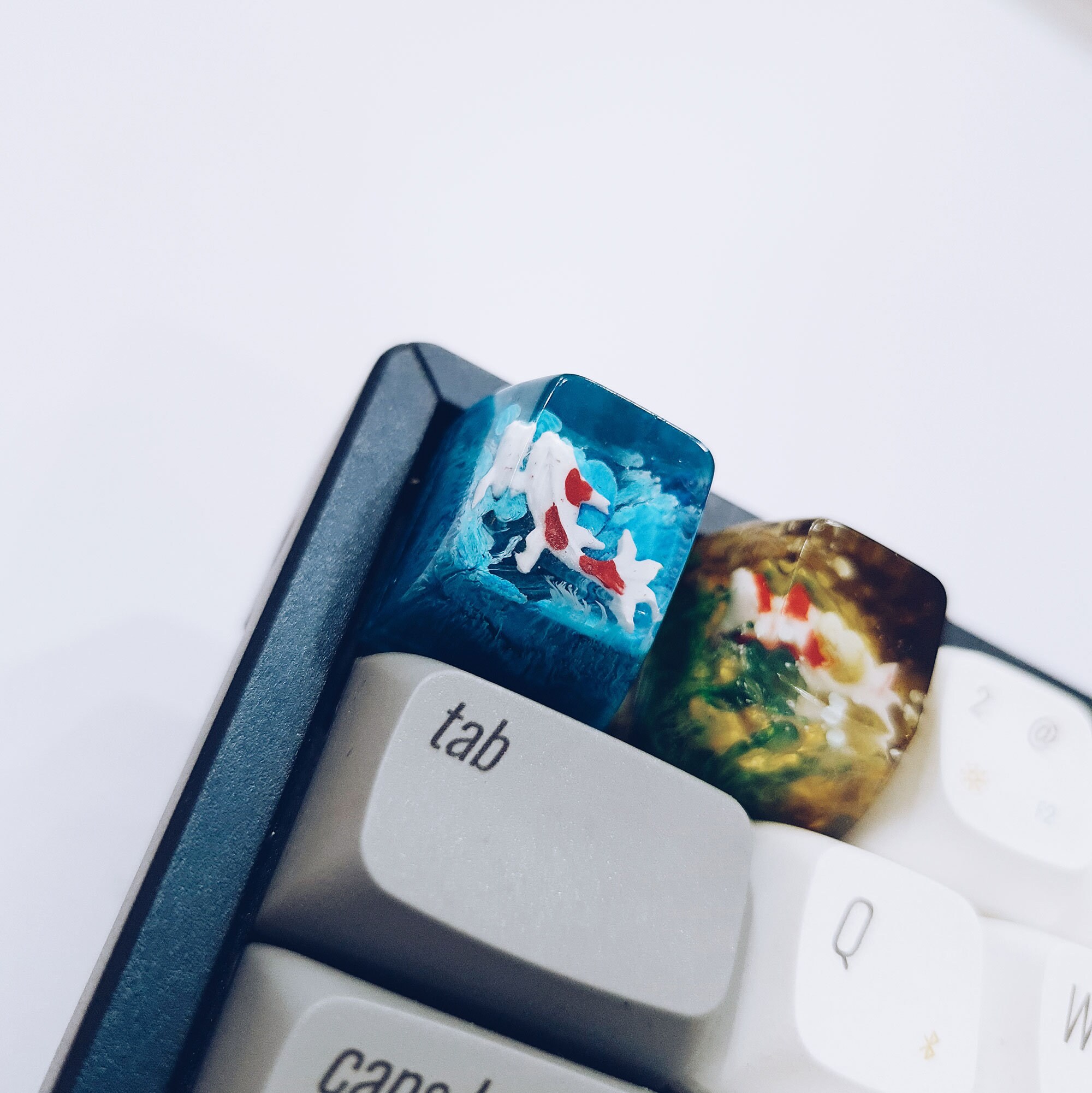 Epoxy Resin Artisan Keycap Custom Keycaps Botanical Koi Etsy Australia