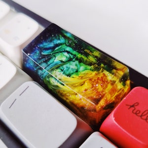 Tecla Interstellar Galaxy, Tecla artesanal de resina epoxi, Teclas personalizadas, Teclas SA OEM, Teclas para teclado mecánico Shift, Barra espaciadora, Esc