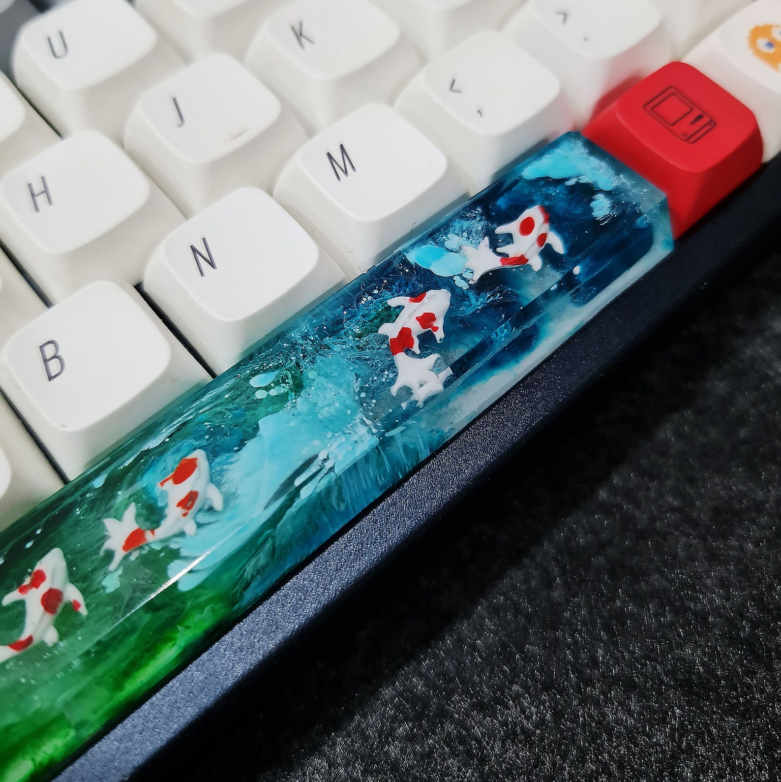 Epoxy Resin Artisan Keycap Custom Keycaps Botanical Koi Etsy
