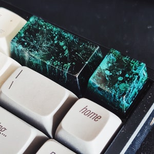 Artisan Keycap, Green Moss Custom keycaps, Botanical Keycaps, OEM SA Keycaps, Mechanical Keyboard Shift Spacebar Esc Keycap