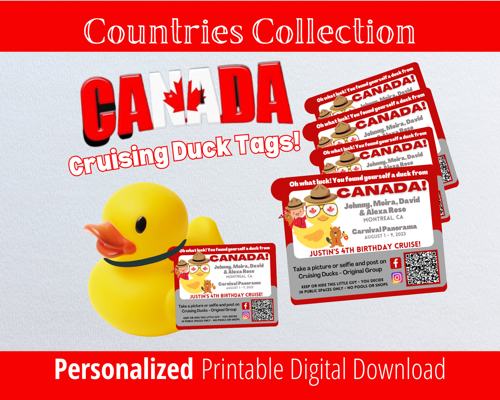  Duck Tags, Cruising Rubber Duck Tag, Scratch Off Duck