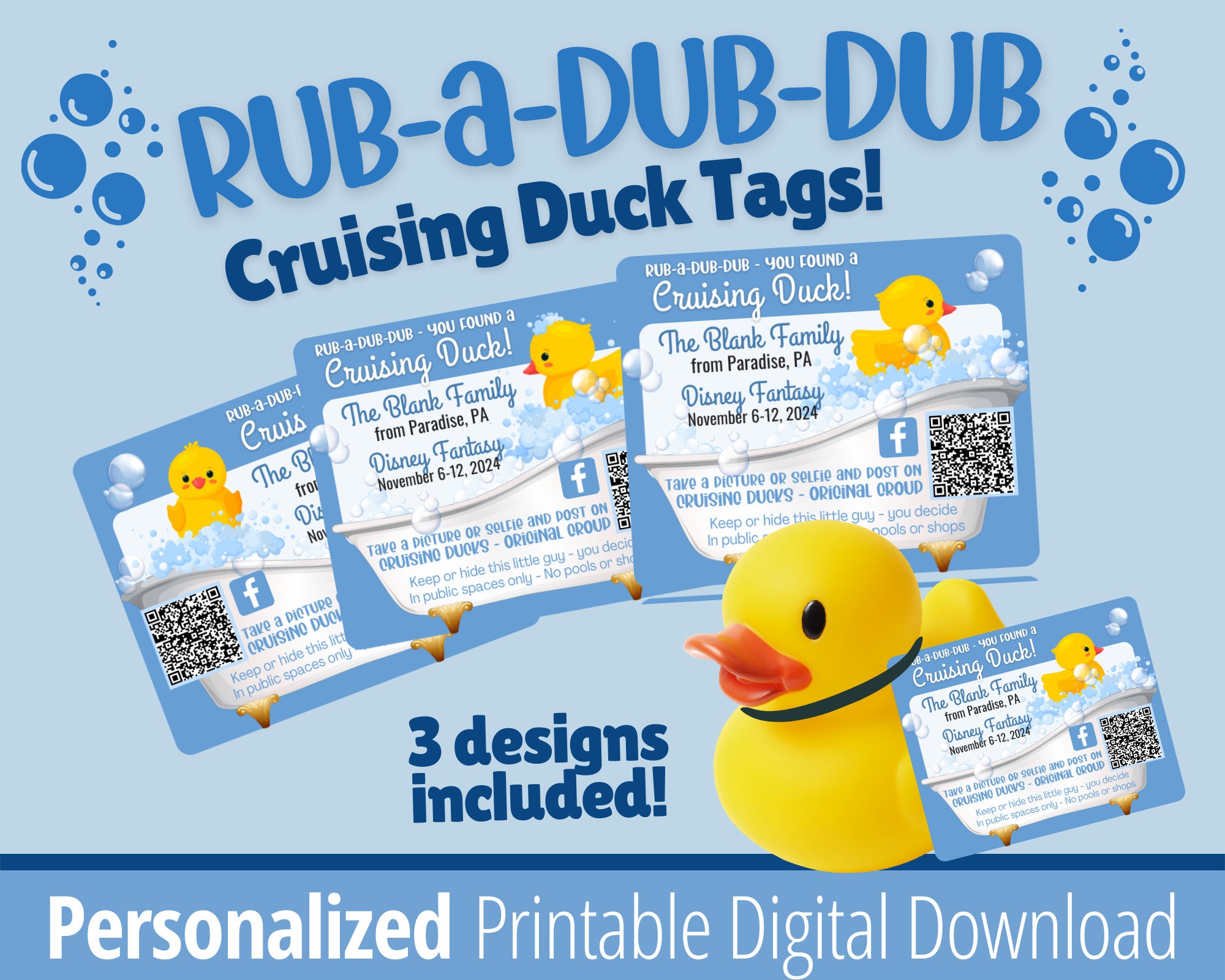 Cruising Ducks Tag Printable Digital Download Custom Tags - Etsy