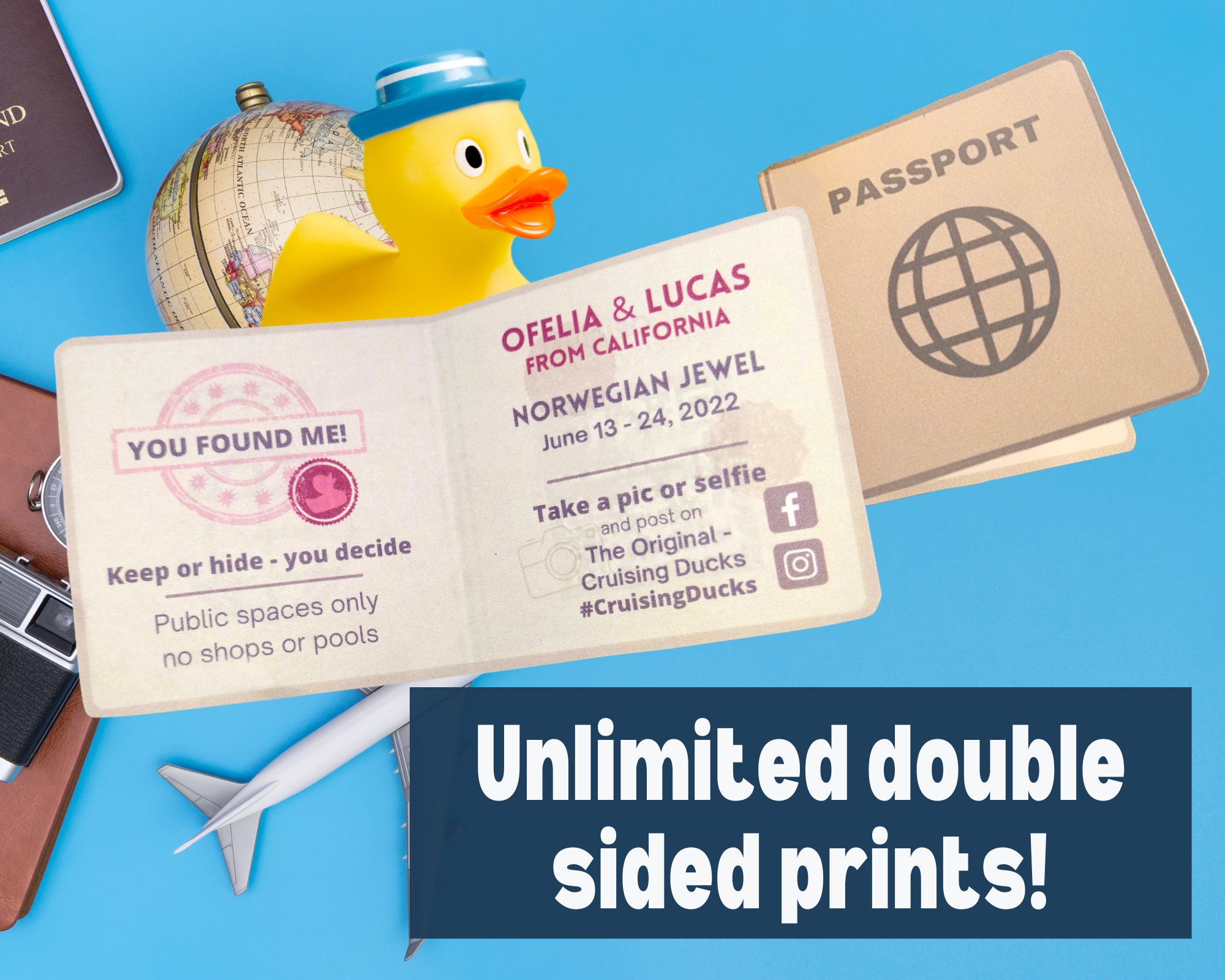 Cruising Duck Passport Template Free