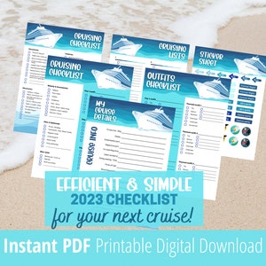 Instant Printable Cruise Checklist, Digital Download, Cruising Planner ...