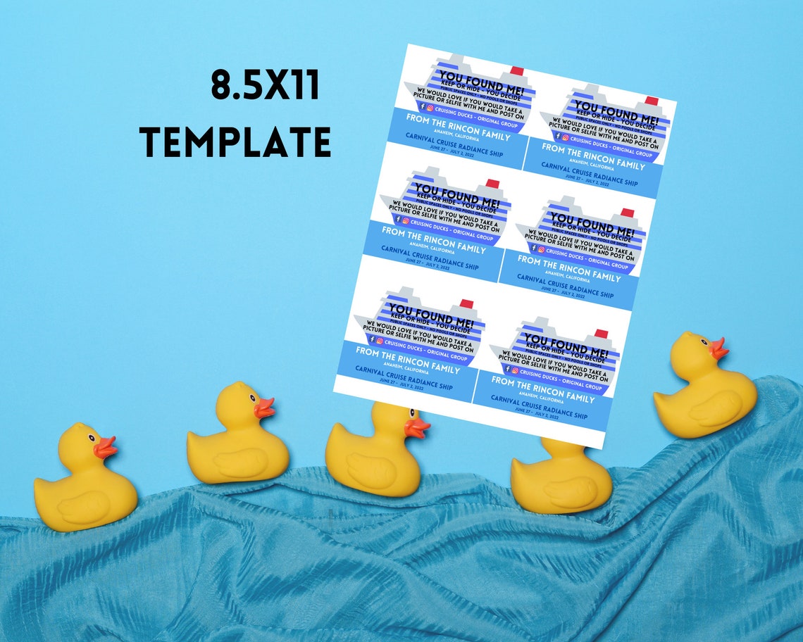 Cruising Ducks Tag Printable Digital Download Cruising Duck Etsy Canada