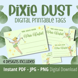 Pixie Dust Tag, Printable Digital Download, Fish Extender, Instant Unlimited Print, Carnival Duck Tags, Cruise Tag, Duck Label, Pixie Dusted