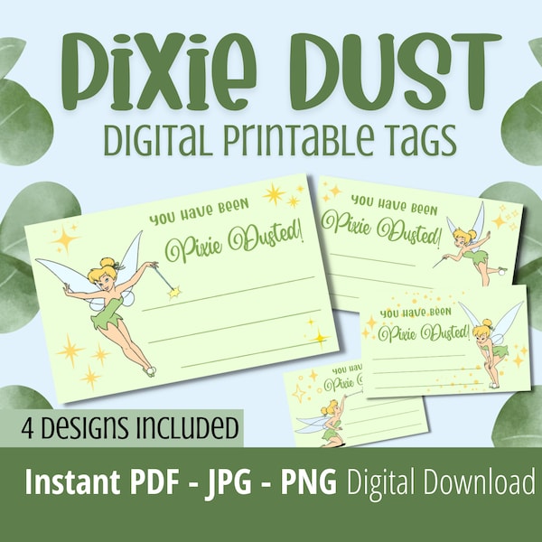 Pixie Dust Tag, Printable Digital Download, Fish Extender, Instant Unlimited Print, Carnival Duck Tags, Cruise Tag, Duck Label, Pixie Dusted