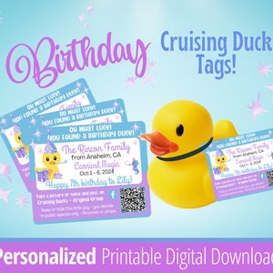 Cruising Ducks Tag, Digital Download, Tags for Ducks, Carnival Duck Tag, Gift for Cruise, Rubber Duck Tag, Cruise Duck Printable, Birthday