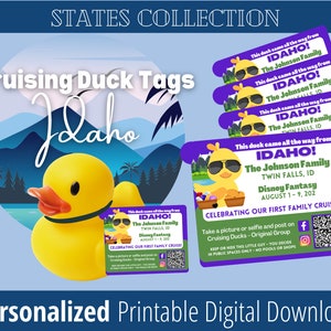 Cruising Ducks Tag, Digital Download, Tags for Ducks, Carnival Duck Tag, Gift for Cruise, Rubber Duck Tag, Cruise Duck Printable, Idaho