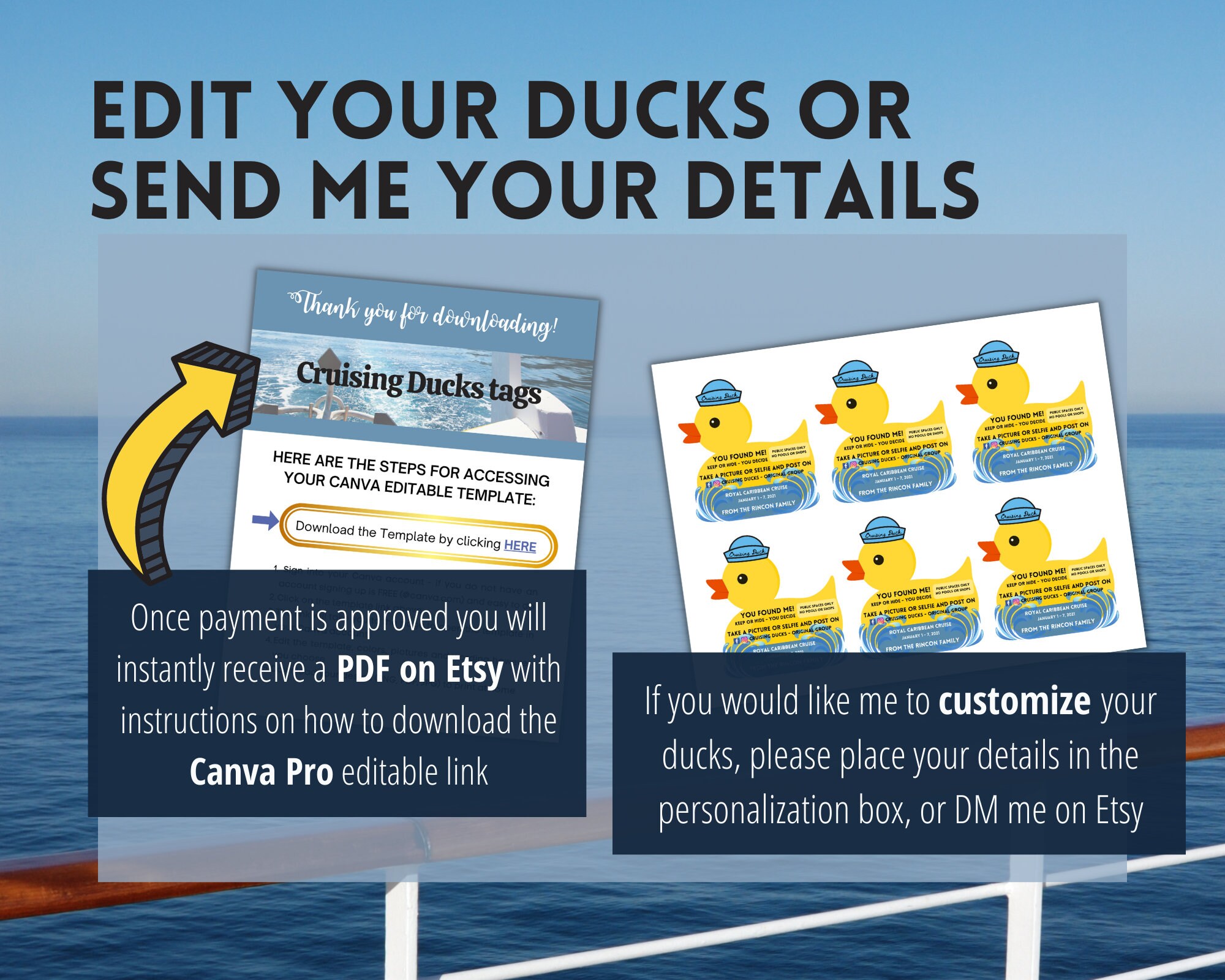 Cruising Ducks Tag Printable Digital Download Carnival Duck - Etsy