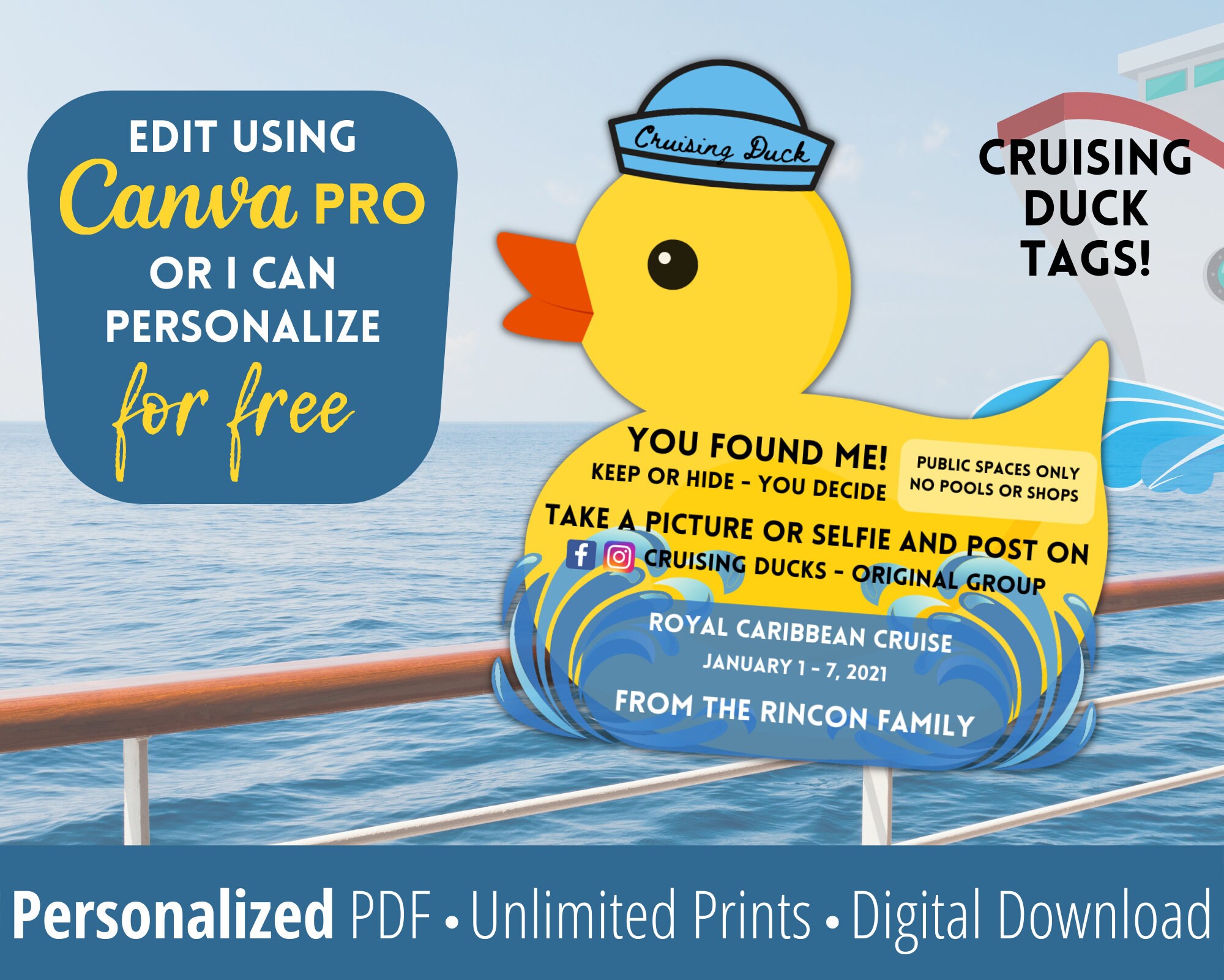 Cruising Ducks Tag Printable Digital Download Carnival Duck - Etsy