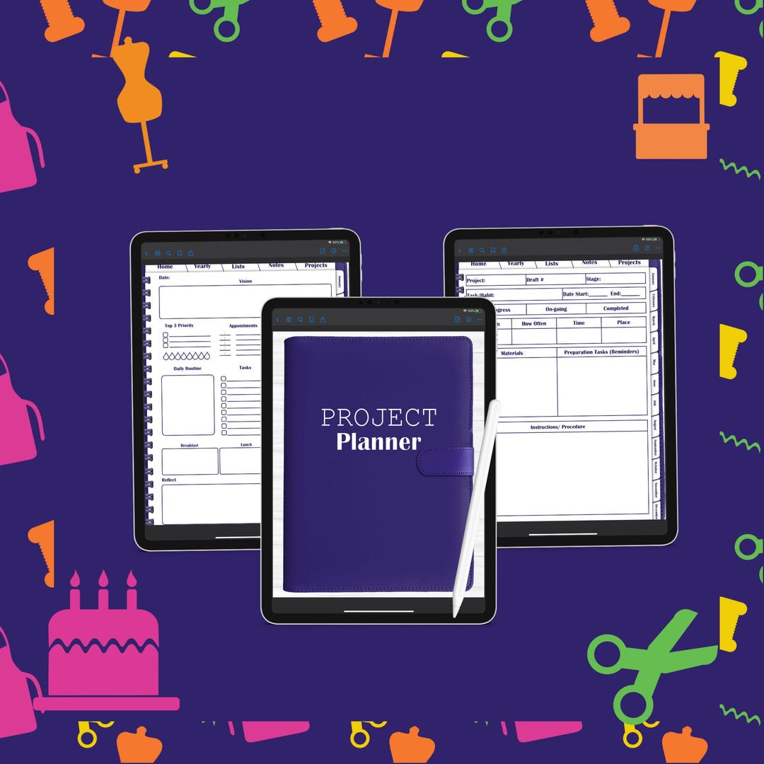 Digital Project Planner: Hyperlinked Organizer for Crafters (PDF ...