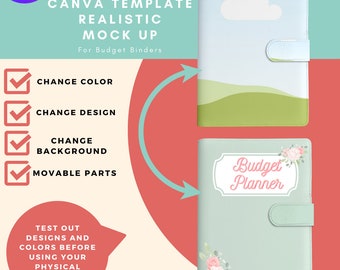 Budget Binder. Canva Template. Realistic Mockup. Digital Planner Cover