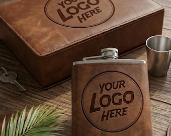 Personalized Engraved Leather Flask for Men, Retirement Gift, Fathers Day Gift, Custom Leather Groomsman Flask, Groomsmen Proposal