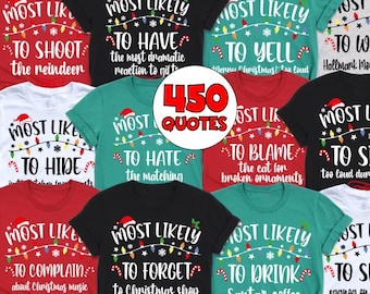 Funny Most Likely To Christmas Family Group Shirt, Custom Pajamas