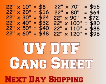 Custom UV DTF Transfer Gang Sheet, Build Your Own Gang Sheet, Uv DTF Cup Wrap Transfers, Custom Decals for Libbey Glass, Waterproof Stickers