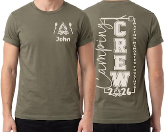 2026 Custom Camping Crew Tshirt, Camp Shirt, Family Vacation, Travel Shirt