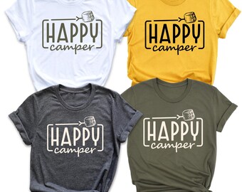 Happy Camper Tshirt, Camping Crew Tshirt, Camp Shirt, Family Vacation, Travel Shirt